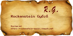 Rockenstein Győző névjegykártya