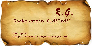 Rockenstein Győző névjegykártya